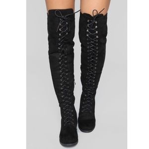 Knee High Lace Up Boots